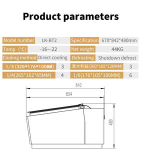 Vitrine de présentation de crèmes glacées commerciale de comptoir, <span class=keywords><strong>avec</strong></span> verre anti-buée, porte automatique, mini-congélateur de table, réfrigérateur à bâtonnets glacés - Product Image 6