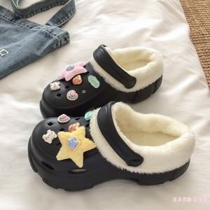 Chaussons d'hiver classiques à bout fermé, antidérapants, à semelle souple, isolés, respirants, anti-odeurs, tendance mode, décorés de bandes, en coton - Product Image 4