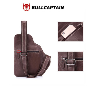 Bolso Bandolera de Cuero Genuino de Alta Calidad BULLCAPTAIN con Logotipo Personalizado, Estilo Vintage, Impermeable, para Hombre - Product Image 3