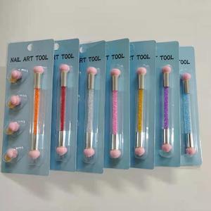 Stylo de teinture double tête éponge Halo, stylo dégradé pour ongles, fibres artificielles, manche en plastique, 50g, ensemble de pinceaux à ongles, crayon éponge pour ongles - Product Image 1