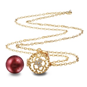 Collier porte-bonheur en cristal doré 18 K, <span class=keywords><strong>grossesse</strong></span>, carillons <span class=keywords><strong>de</strong></span> noël, harmonie <span class=keywords><strong>Bola</strong></span>, collier ange, Angle pour bébé - Product Image 6