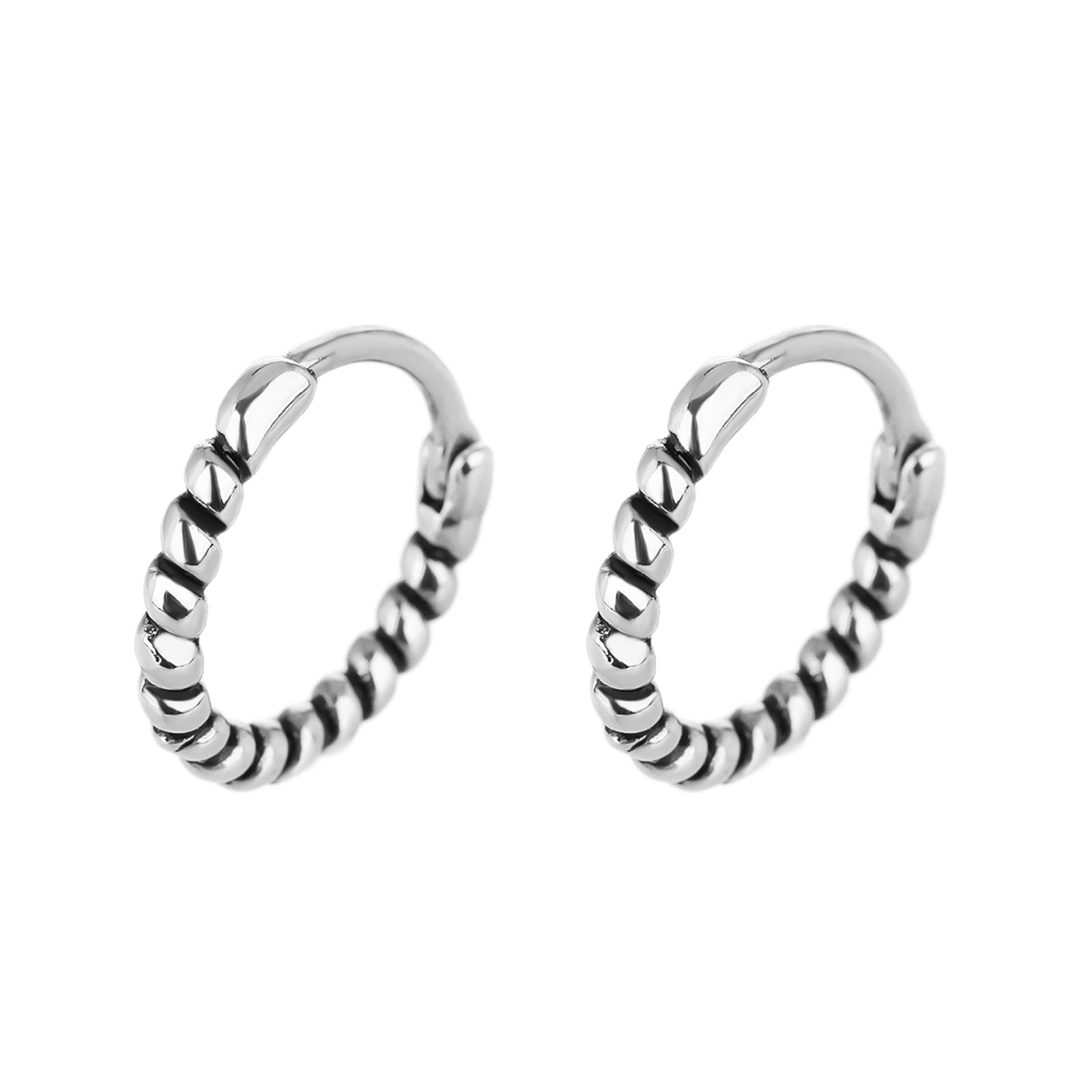 New Style Punk Vintage Steel Color Stainless Steel Round Hoops