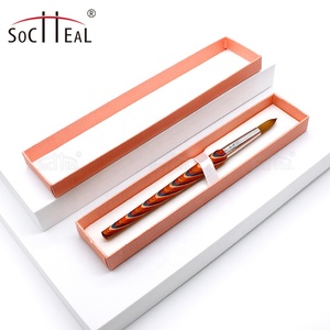 Pincel acrílico Kolinsky <span class=keywords><strong>con</strong></span> mango de patrón de madera, pluma de cristal de cabeza redonda <span class=keywords><strong>con</strong></span> caja, cepillo 3D para flor tallada, novedad de <span class=keywords><strong>2022</strong></span> - Product Image 5