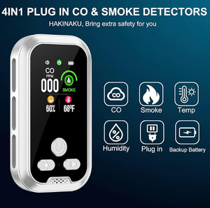 <span class=keywords><strong>Detector</strong></span> de Fumaça e Monóxido de Carbono 4 em 1 com Bateria de Backup de 2000mAh Integrada, Tela HD e Sensor de Temperatura e Umidade para Família - Product Image 2
