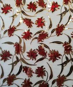 زجاج زخرفي متعدد الألوان مطبوع بالشاشة الحريرية بطلاء ذهبي وفضي وتيتانيوم بسماكة 3.5 مم و3.8 مم لتزيين غرفة المعيشة وغرفة الطعام - Product Image 1