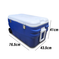 Glacière isolée en mousse PU 80L / 84QT / 21GAL avec roues, coffre à glace épaissi de grande capacité pour camping, pique-nique, fête, barbecue
