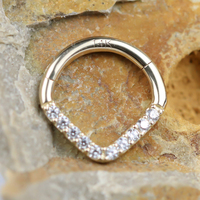 Piercing de nez et Tragus en forme de V, anneau en métal massif, 14 carats, 1 pièce, bijoux de corps en forme de Septum