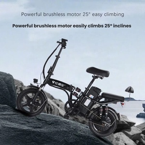 Vélo pliant électrique personnalisable avec batterie au lithium, cadre en acier à haute teneur en carbone, batterie dissimulée légère, pneus larges, 480Wh 350W - Product Image 3