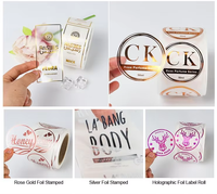 Autocollant de couverture de logo en PVC auto-adhésif personnalisé concave convexe en relief estampage à chaud étiquette de joint de film léger pour emballage alimentaire