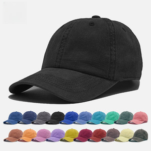 Casquette de Baseball de Logo personnalisé de haute qualité pour les femmes rétro chapeau de soleil à bord incurvé couleur unie pour les hommes vieux tissu lavé - Product Image 1