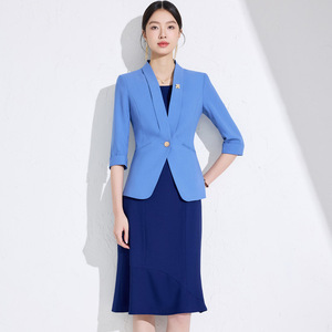 Women's Suit Set Sleeveless Dress Slim Fit Solid Color Polyester No-Wrinkle Treatment Blazer For Work And Casual Wear - Product Image 2