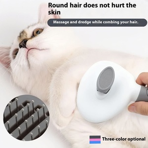 Brosses auto-nettoyantes pour chat et chien Peigne de toilettage pour animaux de compagnie avec bouton de nettoyage Peigne de toilettage pour chiens Outil de brosse - Product Image 3
