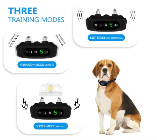 Collier de chien électrique étanche, Rechargeable, accessoire anti-aboiement pour chiens