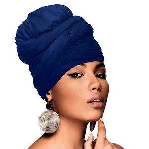 Wholesale Turban Head Wraps For Ladies Long Jersey Breathable Hair Scarf Headscarf Headwrap Headband Turban