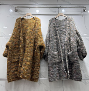 Cárdigan Largo Abierto para <span class=keywords><strong>Mujer</strong></span>, Informal, Sólido, con Lentejuelas, de Punto Grueso, con Mangas de Murciélago, Chaqueta Suéter con Mangas Largas - Product Image 4