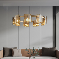 Suspension LED Moderne de Luxe à Hauteur Réglable, Taille Moyenne, en Verre, Style Nordique pour Salon, Chambre et Salle à Manger