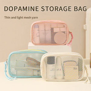 HANFEIZI Mesh Fabric Cosmetic <strong>Bag</strong> Travel Toiletry <strong>Wash</strong> <strong>Bag</strong> Portable Makeup Organizer <strong>Bag</strong> for <strong>Women</strong> - Product Image 3
