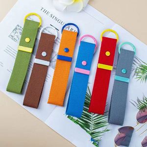 INS Style Korean Keychain Macaron Color Canvas Embroidery Luggage Strap Blank DIY <b>Name</b> Strip - Product Image 3