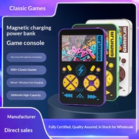 Console de jeu portable rétro 2 en 1, batterie externe 5000 mAh, charge magnétique sans fil pour enfants