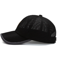 Casquette de baseball respirante en maille intégrale à 6 panneaux, avec patch en cuir réglable, légère, séchage rapide, pour la course, la pêche, style trucker