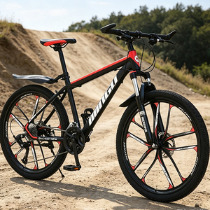 Vélo de montagne pour adultes à prix avantageux, fourche en acier, cadre entièrement amorti, 21 vitesses, frein à disque double, pneus anti-usure - Product Image 1