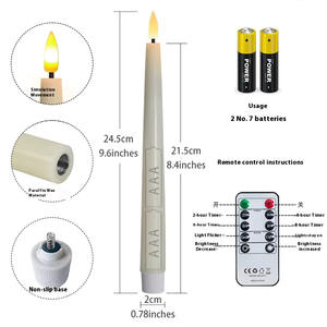 <span class=keywords><strong>Bougie</strong></span> chauffe-plat <span class=keywords><strong>LED</strong></span> à piles, effet cire véritable, avec télécommande, idéale pour les anniversaires, Halloween, le Ramadan et la décoration intérieure. - Product Image 2