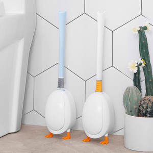 Ensemble de brosse de toilette en silicone pour canard de <span class=keywords><strong>plongée</strong></span> jaune à usage domestique outil de nettoyage magique à suspendre au mur sans matière plastique à angle mort - Product Image 3