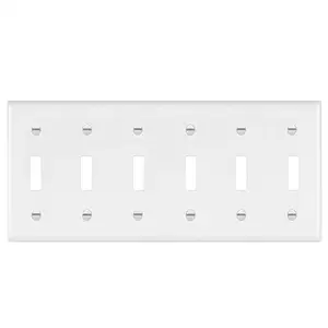 Interruptor de luz de palanca, placa de pared de 6 entradas, 8816-W, blanco, 6 puertos, ethernet, chapado, lámpara de pared de metal dorado, paneles de pared de acero