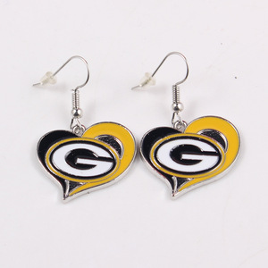 Boucles d'oreilles en alliage plaqué or en forme de goutte d'huile pour les 32 équipes sportives, <span class=keywords><strong>série</strong></span> Cowboys Steelers Pirates Seahawks - Product Image 3