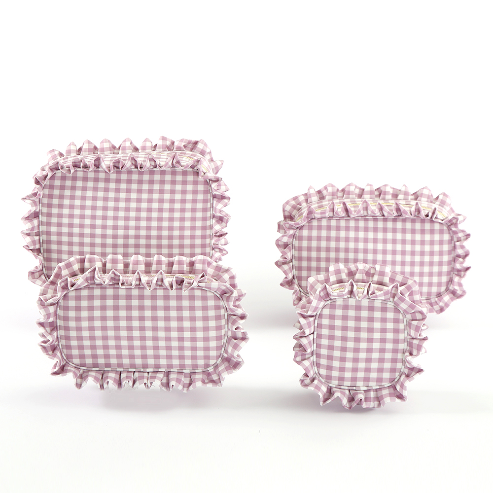 Lilac Ruffle Makeup Bag
