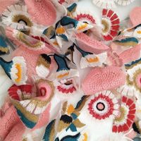 Usine multicolore de tissu de dentelle de broderie de maille de fleur-catégorie de produit originaire