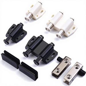 免开孔钢铰链上下轴磁力触摸玻璃五金配件适用于3-5毫米玻璃柜门单双门 - Product Image 1