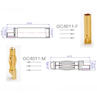 Connecteur Amass 40A Bullet 4mm, Fiche Banane Plaquée Or pour Pièces et Accessoires RC Mâle/Femelle, Batterie, ESC, Hélicoptère, Bateau, Quadricoptère