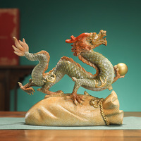 Sac à monnaie en laiton Fortune et Prospérité avec statue de dragon des Douze Signes du Zodiaque, nouvelle décoration de bureau de style chinois pour la remise des diplômes