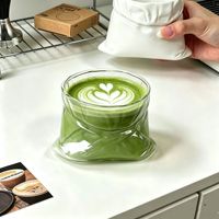 Tasse à café en verre en forme de sac en papier de 480 ml, décor nœud 3D, en borosilicate haute résistance, mignon et créatif, pour la maison et le café