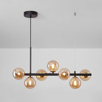 Lustre LED moderne minimaliste APCITL avec design sphérique en verre et métal, éclairage à économie d'énergie pour restaurants et hôtels