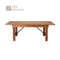 JJY-YHZ-A003 usine vente en gros de table de ferme pliante en pin table à manger d'événement de mariage campagnard