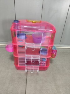 Gabbia per Animali Domestici a Due Livelli in Filo di Ferro per Cani e Criceti, Design Solido e Traspirante, Trasportino Portatile da Viaggio con Confezione in Scatola per Piccoli Animali - Product Image 5