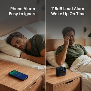 <span class=keywords><strong>Despertador</strong></span> Extra Fuerte para Personas con Sueño Profundo: Alarma de 115dB con Luz Intermitente para Ayudar a Evitar Dormir Demasiado - Product Image 4