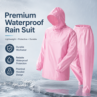 Ensemble uniforme de travail en fibre de polyester imperméable, coupe-vent et antibactérien à capuche pour le personnel de livraison et d'assainissement en extérieur avec poignets élastiques