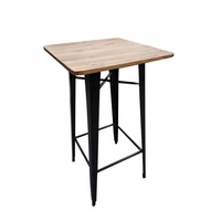 Table haute industrielle en métal, table carrée moderne en fer pour restaurant, café, pub, bistrot