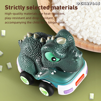 Vente en gros de voitures de dinosaures RC simulées en plastique souple avec roues en caoutchouc, télécommandées, avec lumière et musique, pour enfants