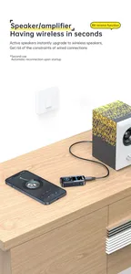 Receptor Transmisor Audio estéreo 3,5mm AUX Adaptador inalámbrico con pantalla LED Soporte de pantalla Tarjeta TF Adaptador de audio MP3 - Product Image 3