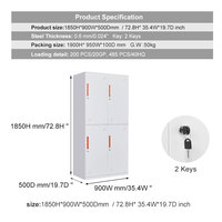 Armoire en métal blanc à prix de gros pour suspendre les vêtements, 4 portes, mobilier de chambre moderne et écologique avec fonctions réglables