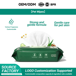 Lingettes nettoyantes multi-usages sans alcool pour animaux de compagnie, à pH équilibré, pour le soin quotidien des pattes et du visage - Product Image 1