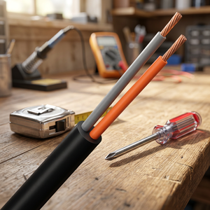 สายไฟทองแดงหุ้มฉนวนพีวีซีสีดำ ขนาด 9 AWG แบบตีเกลียว 6 ตร.มม. 2 แกน สายไฟฟ้าแบบยืดหยุ่น 1100V สำหรับอุปกรณ์อิเล็กทรอนิกส์ - Product Image 4