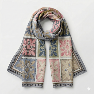 Floral <b>Scarf</b> Women Summer Beach Cover Up 190cmx95cm Multi-functional <b>Wrap</b> Shawl 100% Cotton - Product Image 4