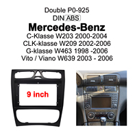 Cadre de panneau de façade en plastique de 9 pouces pour autoradio de voiture Mercedes-Benz Classe C, G, CLK, W203, 209, 463, 639, Vito, Viano - Accessoires intérieurs