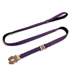 Großhandel Maßgefertigtes Luxus-Taktisches Hundegeschirr-Set Verstellbares Hundehalsband mit Leine und Roségold-Metallschnalle - Product Image 5