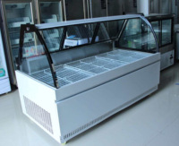 Comptoir de service à angle droit avec dessus plat pour supermarché commercial, vitrine réfrigérée pour viande, congélateur, réfrigérateur de type vitrine